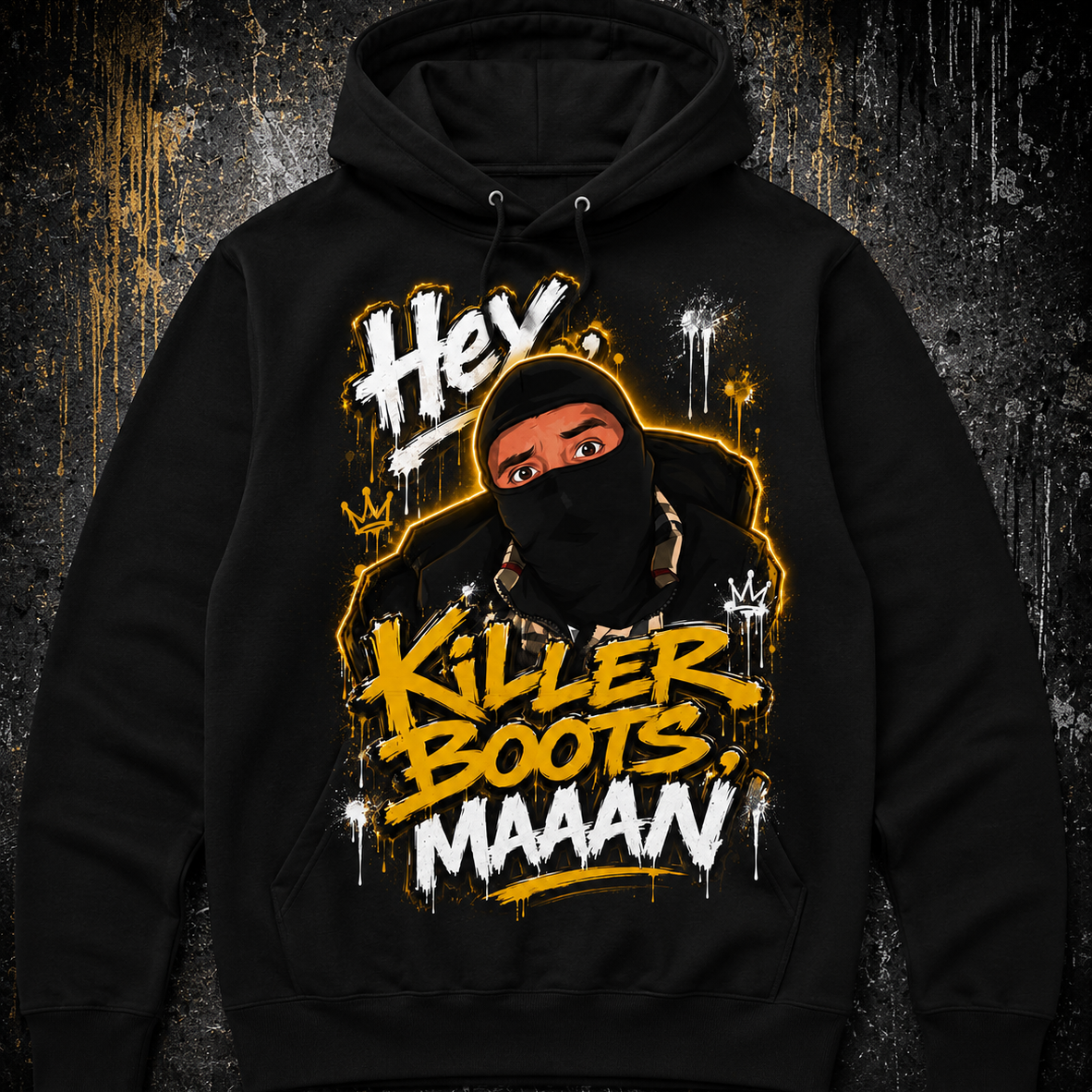 Hey, Killer Boots MAAAN Premium Black Hoodie